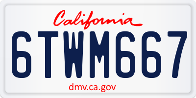 CA license plate 6TWM667