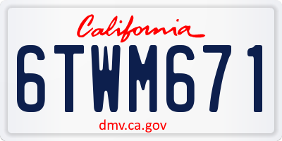 CA license plate 6TWM671