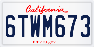 CA license plate 6TWM673