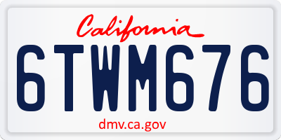 CA license plate 6TWM676