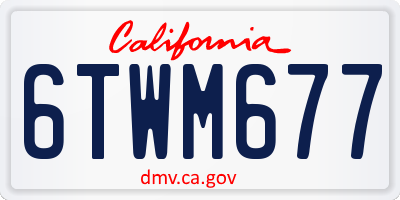 CA license plate 6TWM677