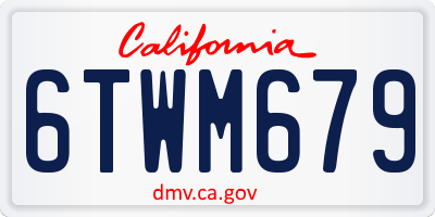 CA license plate 6TWM679