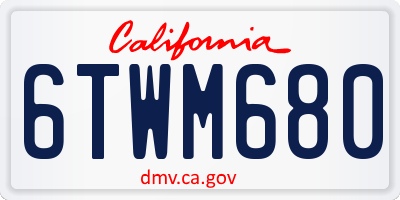 CA license plate 6TWM680