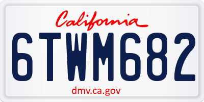 CA license plate 6TWM682