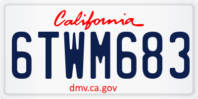 CA license plate 6TWM683