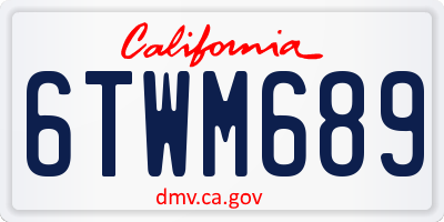 CA license plate 6TWM689
