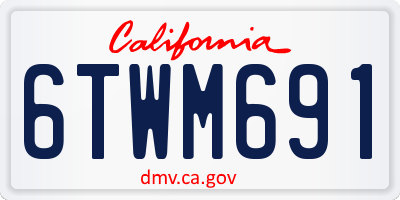 CA license plate 6TWM691