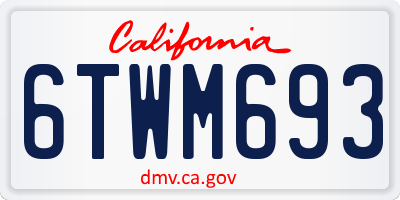 CA license plate 6TWM693