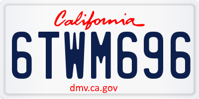 CA license plate 6TWM696