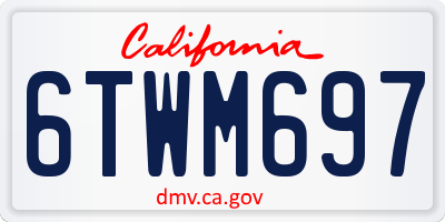 CA license plate 6TWM697