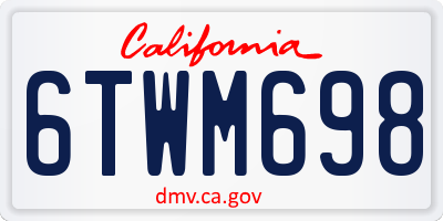 CA license plate 6TWM698