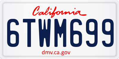 CA license plate 6TWM699