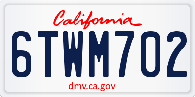 CA license plate 6TWM702