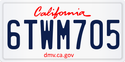 CA license plate 6TWM705