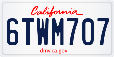 CA license plate 6TWM707