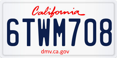 CA license plate 6TWM708