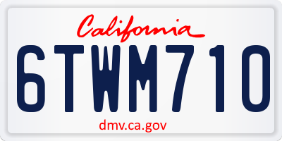 CA license plate 6TWM710