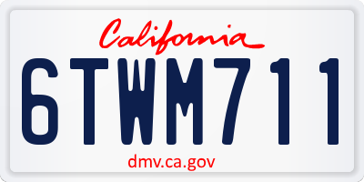CA license plate 6TWM711