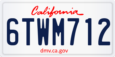 CA license plate 6TWM712
