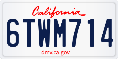 CA license plate 6TWM714