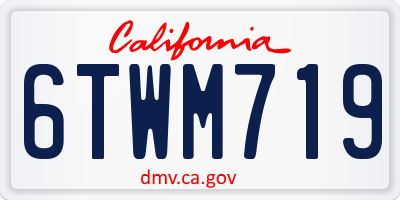 CA license plate 6TWM719
