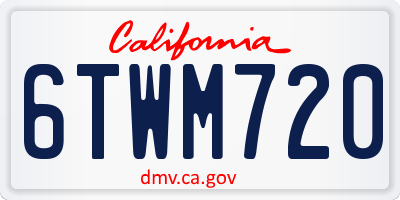 CA license plate 6TWM720