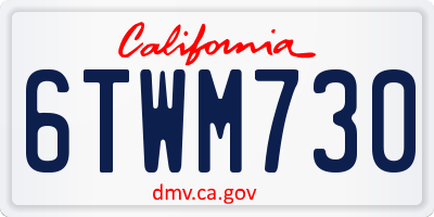 CA license plate 6TWM730
