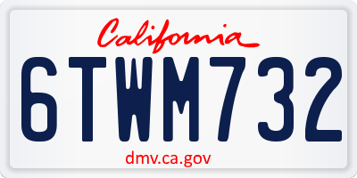 CA license plate 6TWM732
