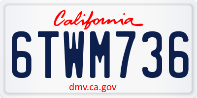 CA license plate 6TWM736