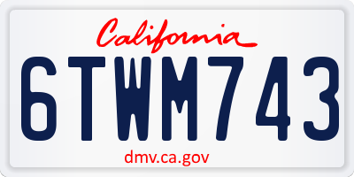 CA license plate 6TWM743