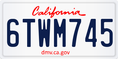 CA license plate 6TWM745