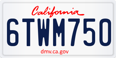 CA license plate 6TWM750