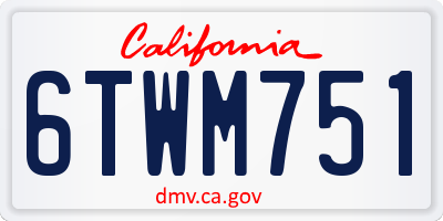 CA license plate 6TWM751