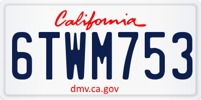 CA license plate 6TWM753