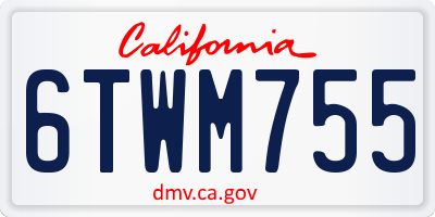 CA license plate 6TWM755