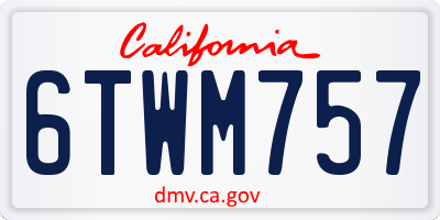 CA license plate 6TWM757