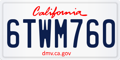 CA license plate 6TWM760