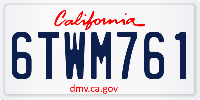 CA license plate 6TWM761