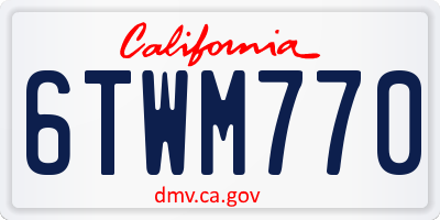 CA license plate 6TWM770