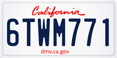 CA license plate 6TWM771
