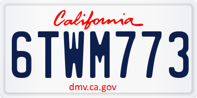 CA license plate 6TWM773