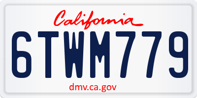 CA license plate 6TWM779