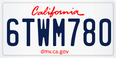 CA license plate 6TWM780