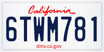 CA license plate 6TWM781