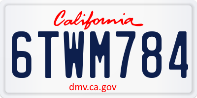 CA license plate 6TWM784
