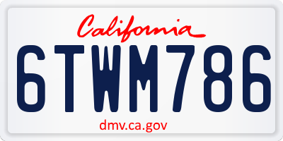 CA license plate 6TWM786
