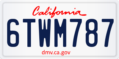 CA license plate 6TWM787