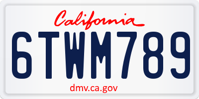 CA license plate 6TWM789