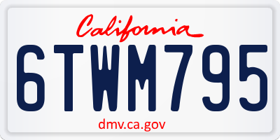 CA license plate 6TWM795