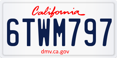 CA license plate 6TWM797